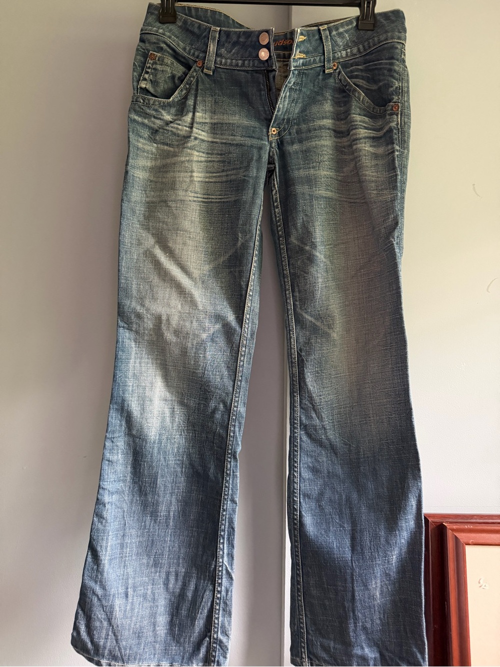 Hudson Jeans Faded Blue Wide-Leg Flare